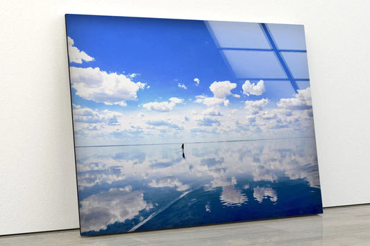 Girl on Water with Sky UV Direct Aluminum Print Australian Made Quality
