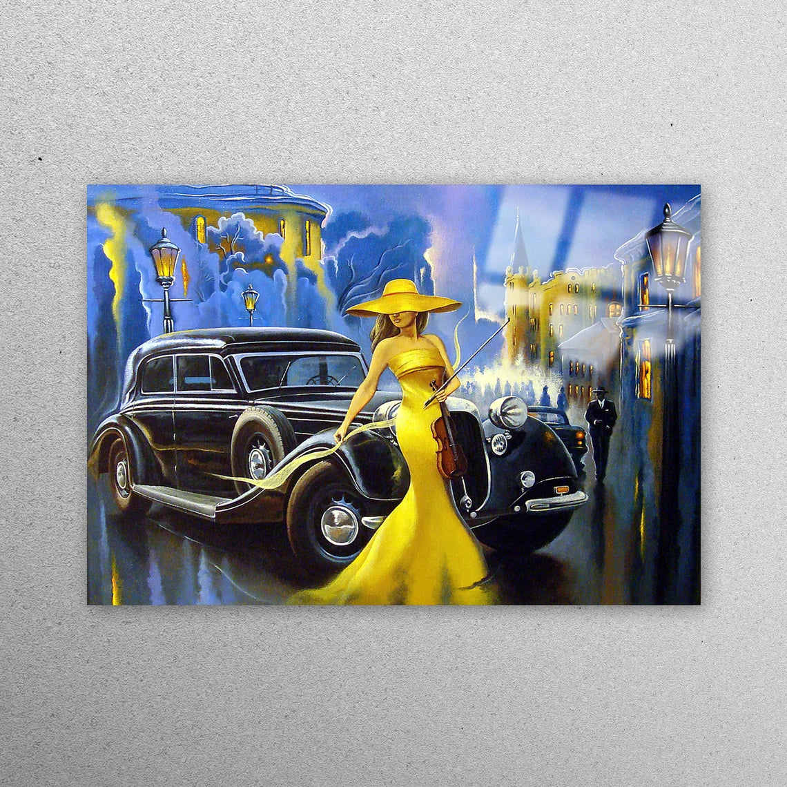 Woman In Yellow Dress Painting Acrylic Glass Print Tempered Glass Wall Art 100% Made in Australia Ready to Hang