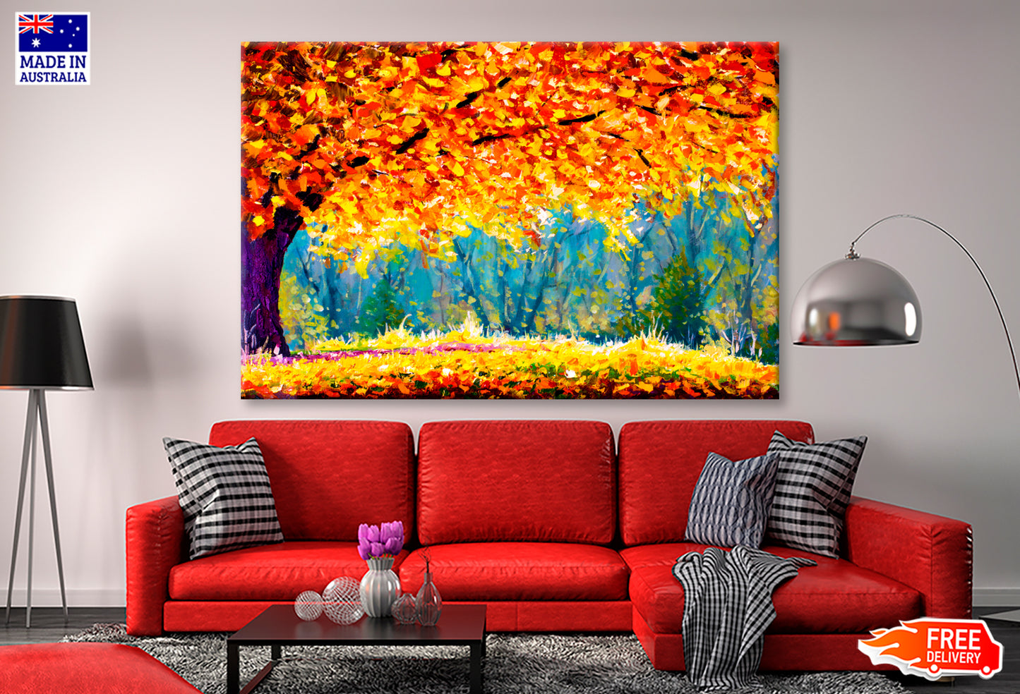 Sunny Autumn Meadow Oil Painting Wall Art Limited Edition High Quality Print