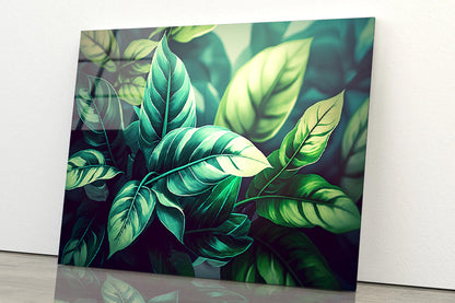 Pattern Featuring Leaves Acrylic Glass Print Tempered Glass Wall Art 100% Made in Australia Ready to Hang - Bella Home Decor