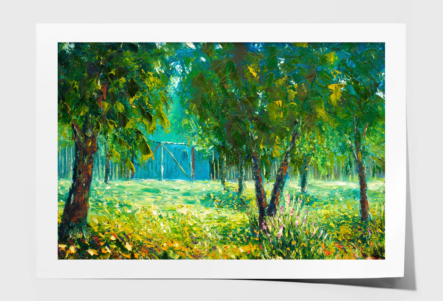 Landscape Green Trees Garden Oil Painting Wall Art Limited Edition High Quality Print Unframed Roll Canvas None