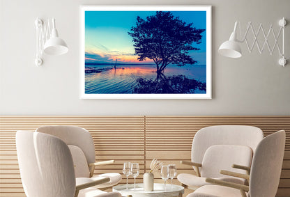 Silhouette of Trees in the Lake Home Decor Premium Quality Poster Print Choose Your Sizes