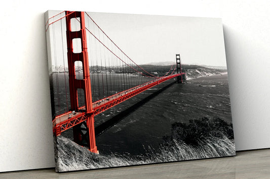 Red black and white Golden Gate Bridge UV Direct Aluminum Print Australian Made Quality