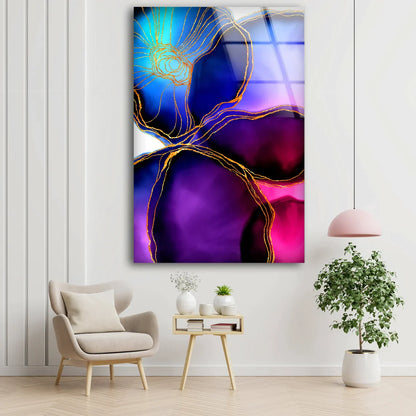 Purple & Pink Abstract UV Direct Aluminum Print Australian Made Quality