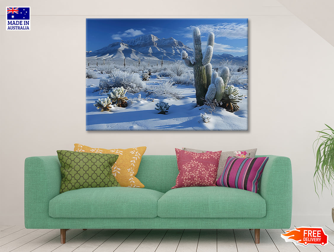 Winter with Snow Covered Trees Print 100% Australian Made - Bella Home Decor