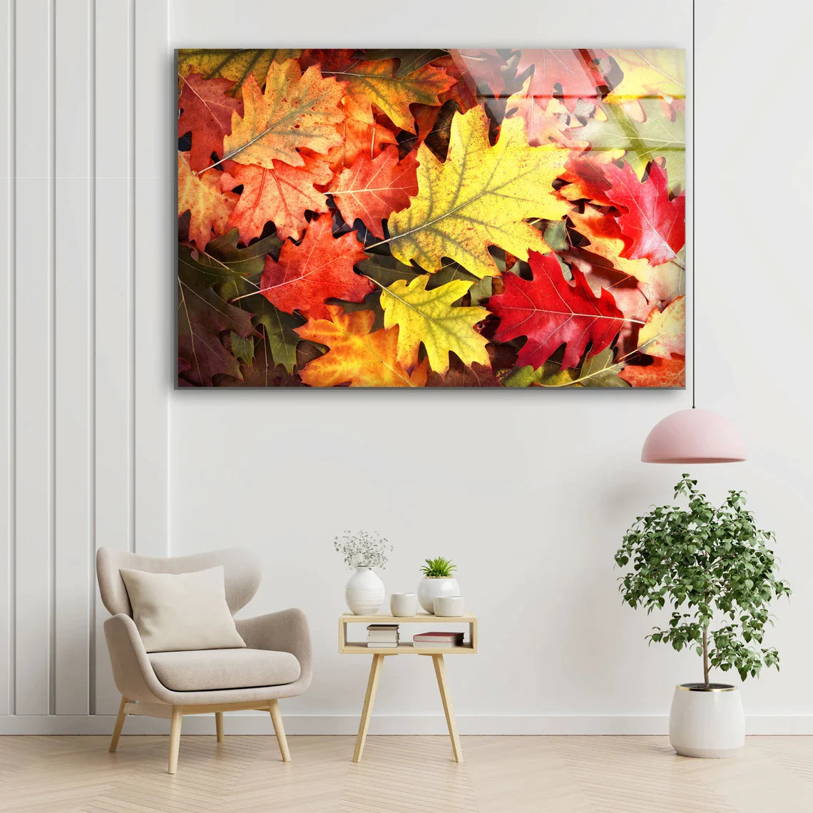 Autumn Tree Leaves View UV Direct Aluminum Print Australian Made Quality