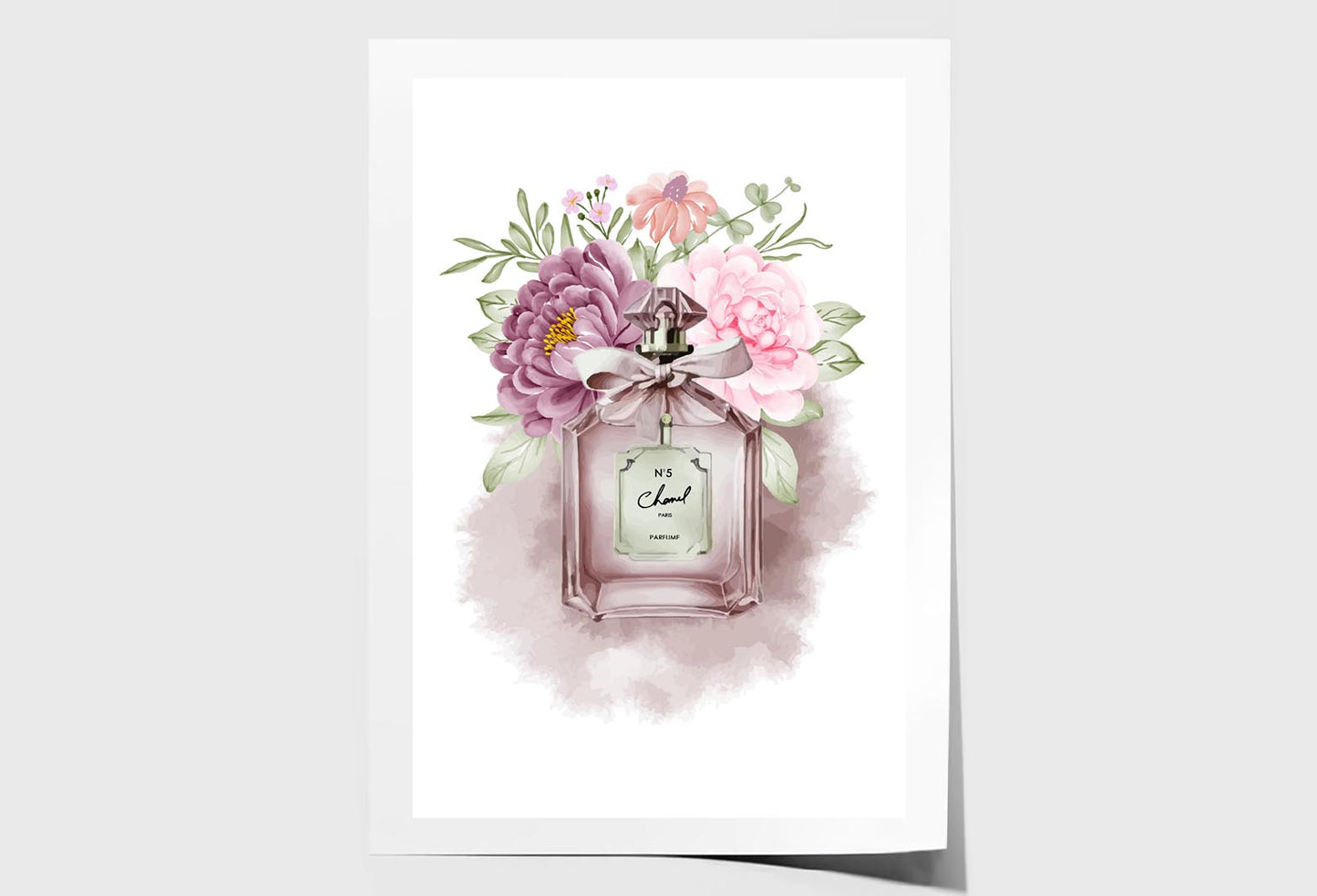 Perfume Pink Flowers Wall Art Limited Edition High Quality Print Unframed Roll Canvas None