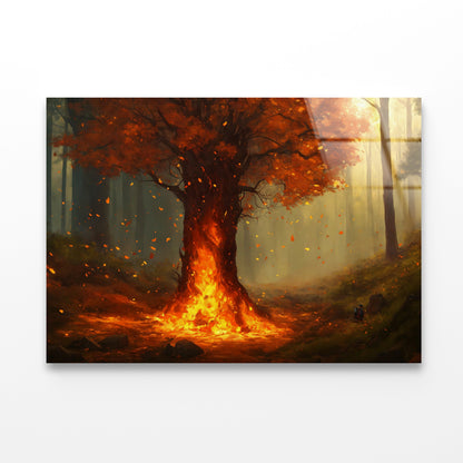Autumn Tree in the Forest Acrylic Glass Print Tempered Glass Wall Art 100% Made in Australia Ready to Hang
