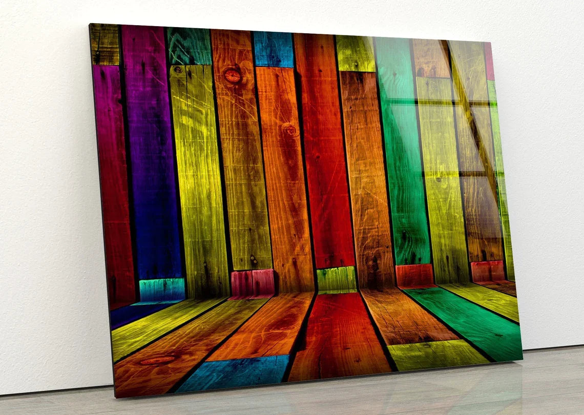 Colorful Painted Wood UV Direct Aluminum Print Australian Made Quality