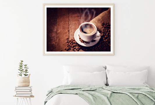 Cup Of Coffee with Steam Rising Out of It Home Decor Premium Quality Poster Print Choose Your Sizes