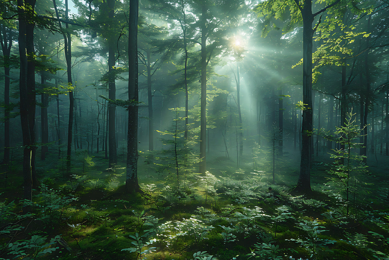 Forest with Sunrise View Home Decor Premium Quality Poster Print Choose Your Sizes - Bella Home Decor