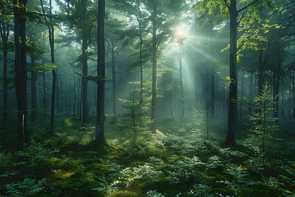 Forest with Sunrise View Home Decor Premium Quality Poster Print Choose Your Sizes - Bella Home Decor