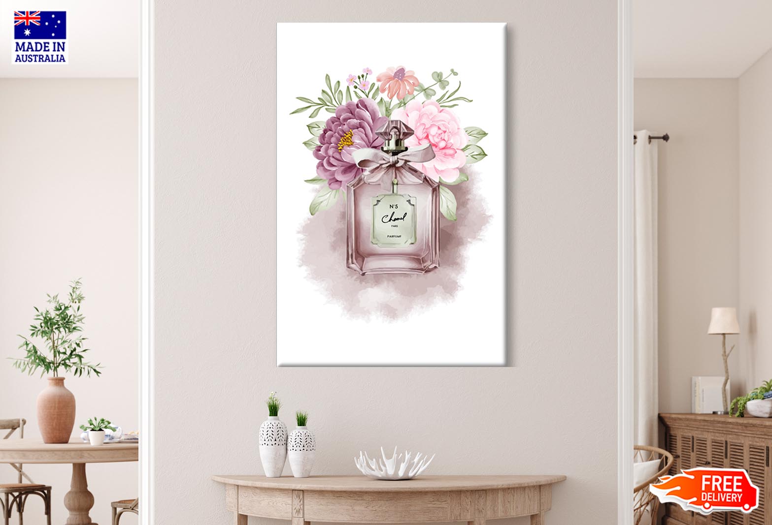 Perfume Pink Flowers Wall Art Limited Edition High Quality Print