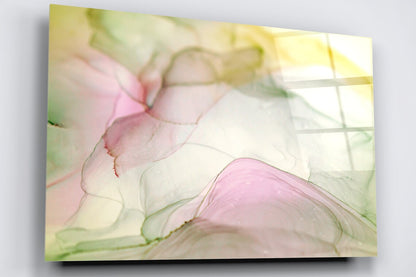 Pink & Yellow Abstract Art Acrylic Glass Print Tempered Glass Wall Art 100% Made in Australia Ready to Hang