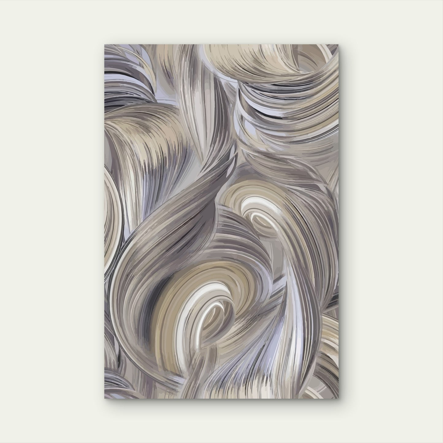 Neutral Swirl Pattern Flow 60x90cm Metal Print Ready to Hang - Bella Home Decor