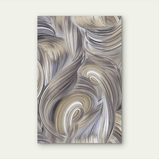 Neutral Swirl Pattern Flow 60x90cm Metal Print Ready to Hang