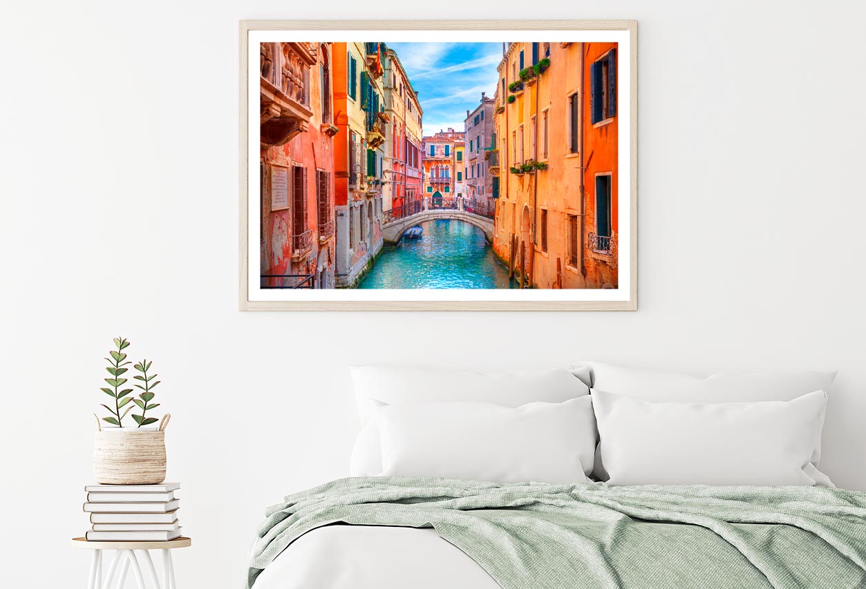 Narrow Canal with A Bridge in The Middle Home Decor Premium Quality Poster Print Choose Your Sizes