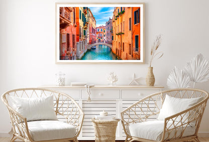 Narrow Canal with A Bridge in The Middle Home Decor Premium Quality Poster Print Choose Your Sizes