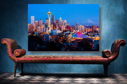 Seattle Cityscape Acrylic Glass Print Tempered Glass Wall Art 100% Made in Australia Ready to Hang