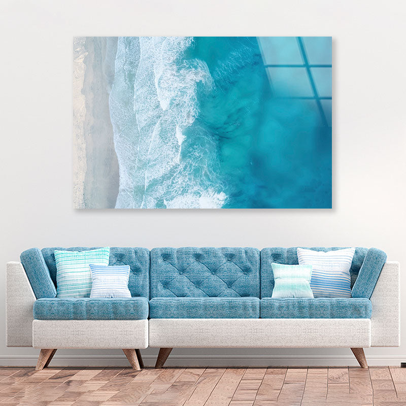 Waves on the Beach Acrylic Glass Print Tempered Glass Wall Art 100% Made in Australia Ready to Hang