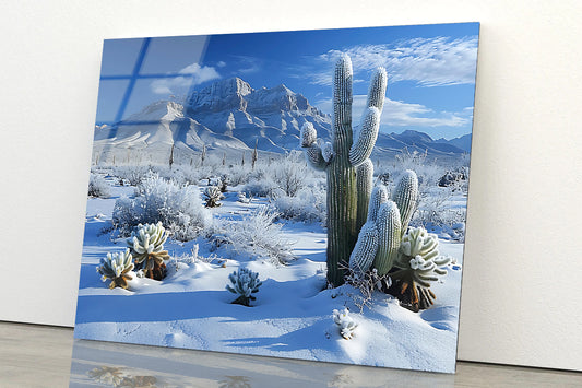 Winter with Snow Covered Trees Acrylic Glass Print Tempered Glass Wall Art 100% Made in Australia Ready to Hang - Bella Home Decor