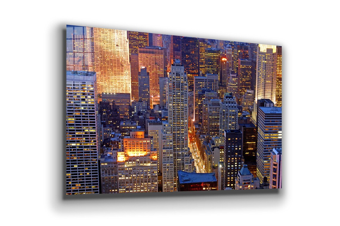 Night Cityscape View UV Direct Aluminum Print Australian Made Quality