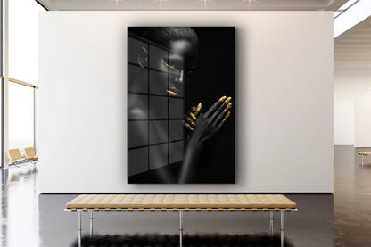 Gold Woman Abstract UV Direct Aluminum Print Australian Made Quality