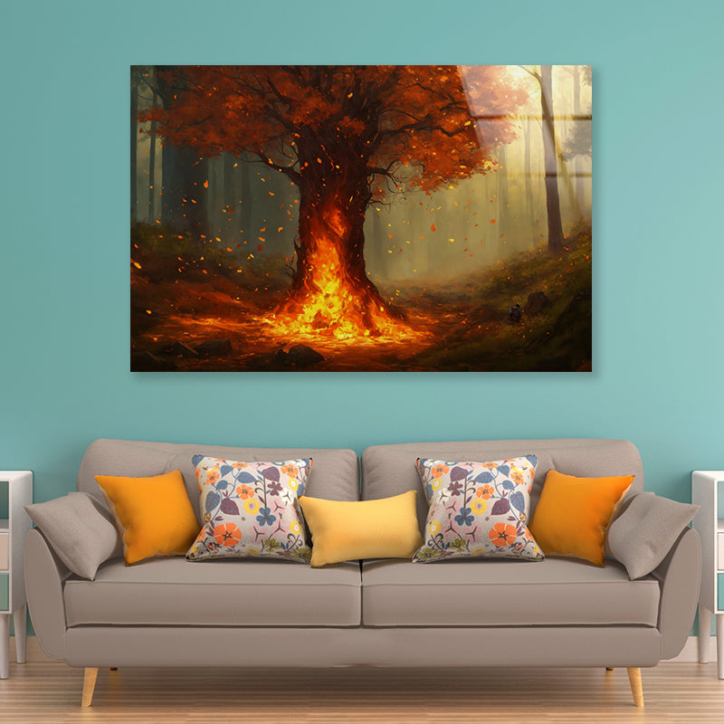 Autumn Tree in the Forest Acrylic Glass Print Tempered Glass Wall Art 100% Made in Australia Ready to Hang