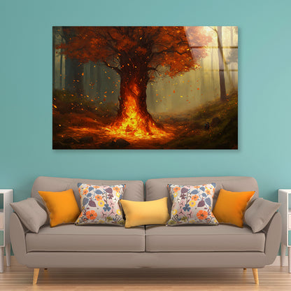 Autumn Tree in the Forest Acrylic Glass Print Tempered Glass Wall Art 100% Made in Australia Ready to Hang
