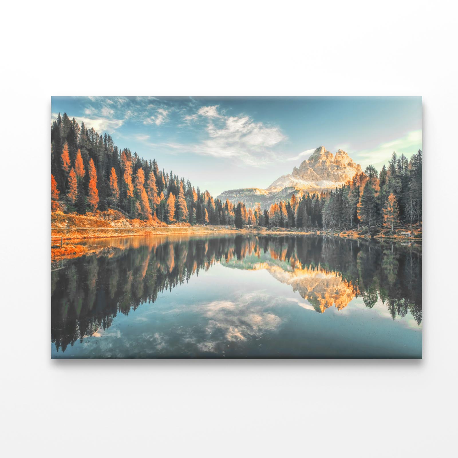 Lake With Orange Highlights Acrylic Glass Print Tempered Glass Wall Art 100% Made in Australia Ready to Hang