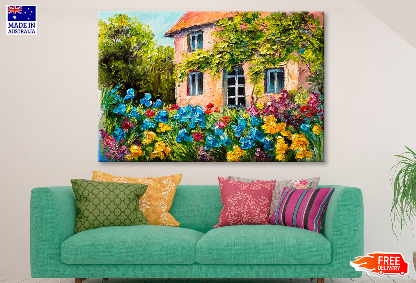 House In The Flower Garden Oil Painting Wall Art Limited Edition High Quality Print