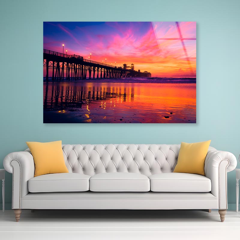 Sunset On the Ocean Acrylic Glass Print Tempered Glass Wall Art 100% Made in Australia Ready to Hang