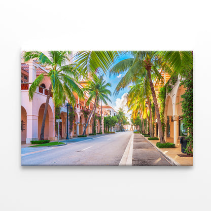 Palm Trees in Streets of Florida Print 100% Australian Made - Bella Home Decor