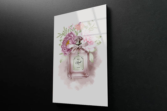 Perfume Pink Flowers 3D Design Acrylic Glass Print Tempered Glass Wall Art 100% Made in Australia Ready to Hang