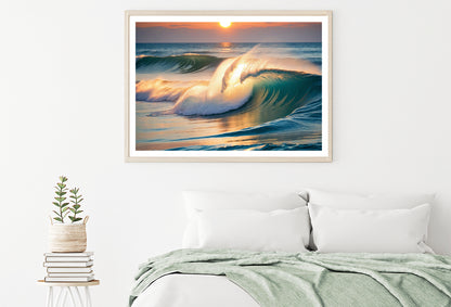 Sea Wave Close Up At Sunset Time Home Decor Premium Quality Poster Print Choose Your Sizes