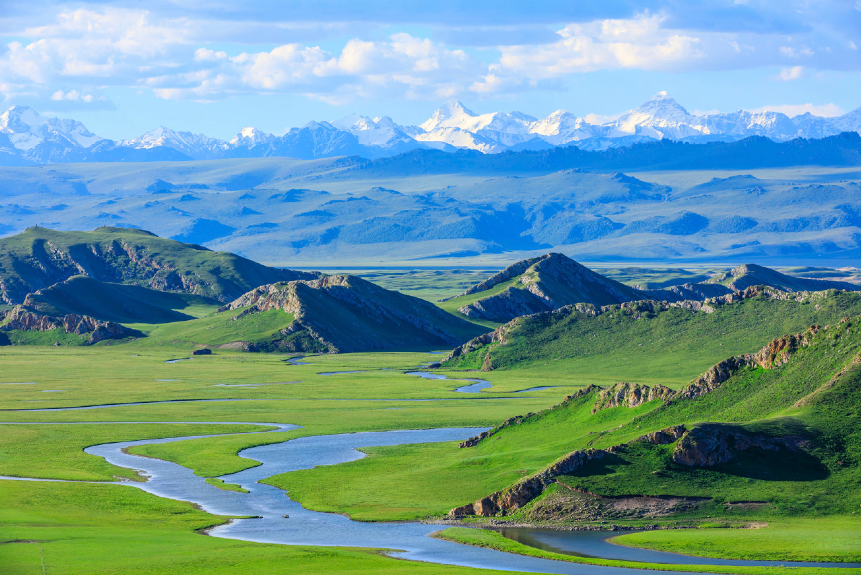 Beautiful Grassland and Mountain in China Home Decor Premium Quality Poster Print Choose Your Sizes