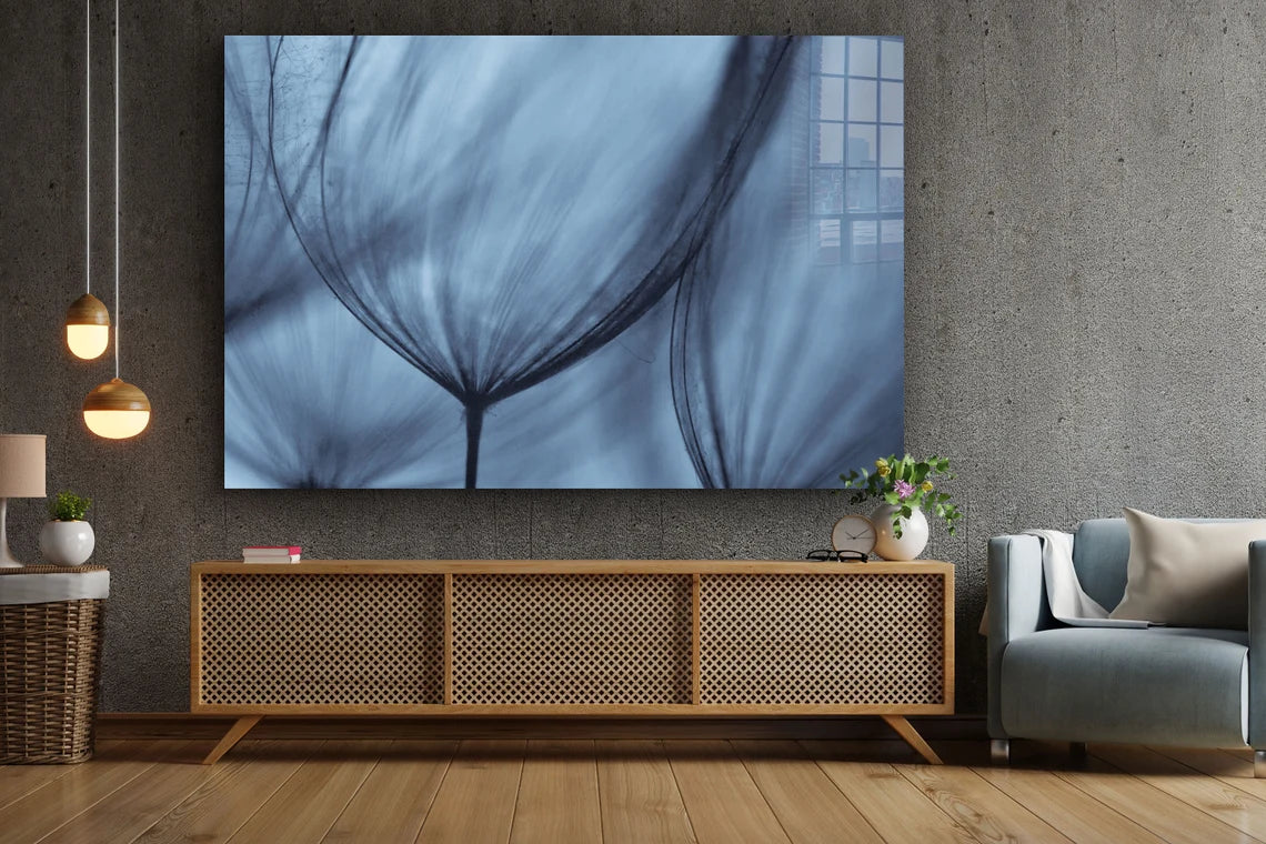 Blue Dandelion View UV Direct Aluminum Print Australian Made Quality