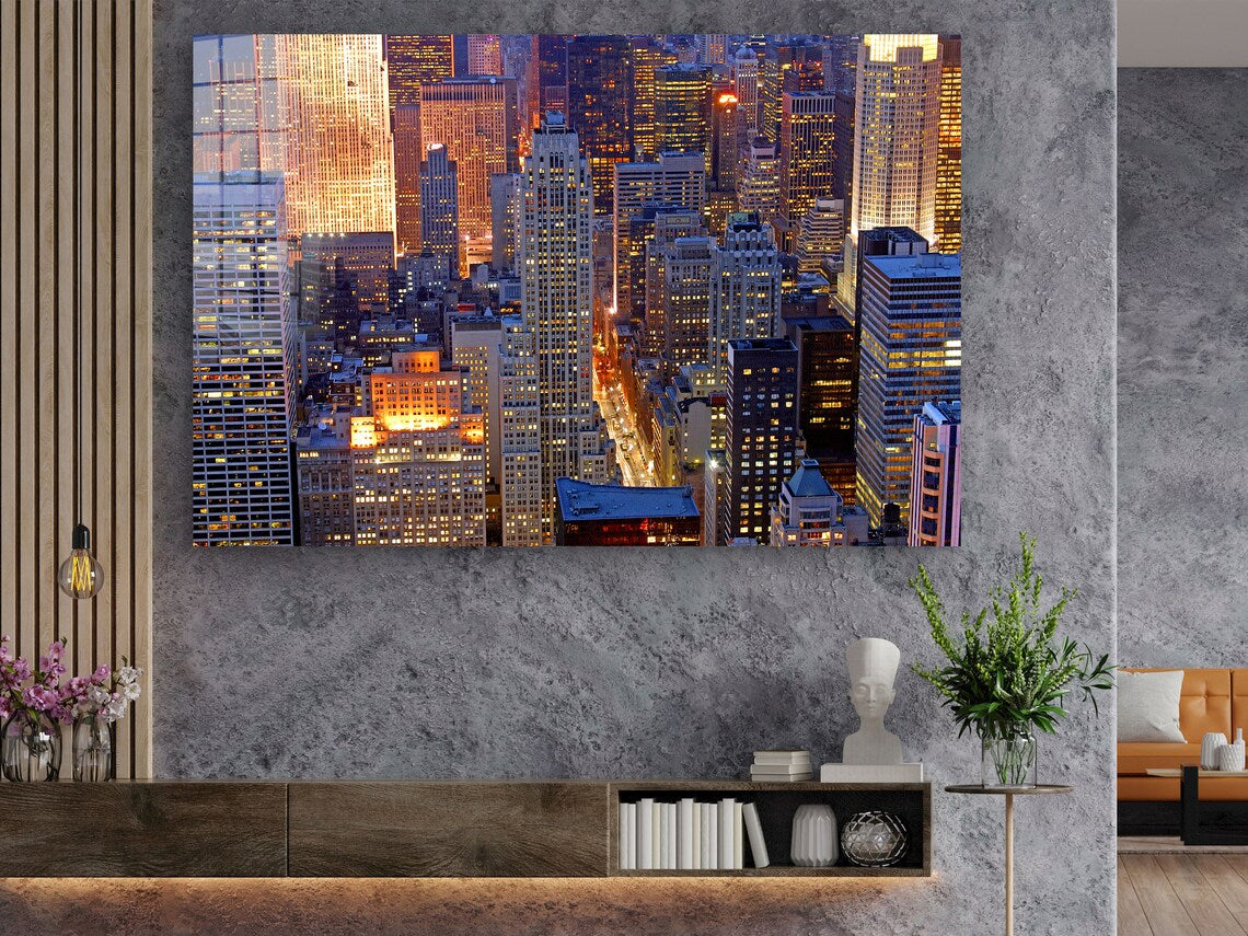 Night Cityscape View UV Direct Aluminum Print Australian Made Quality