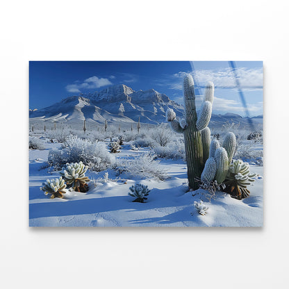 Winter with Snow Covered Trees Acrylic Glass Print Tempered Glass Wall Art 100% Made in Australia Ready to Hang - Bella Home Decor