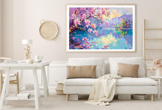 Watercolor Of Cherry Blossoms Landscape Home Decor Premium Quality Poster Print Choose Your Sizes