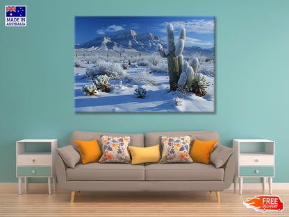 Winter with Snow Covered Trees Print 100% Australian Made - Bella Home Decor