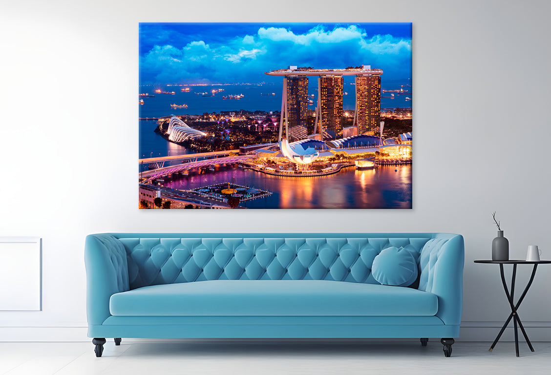 Singapore Cityscape at Marina Bay  Wall Art Decor 100% Australian Made - Bella Home Decor