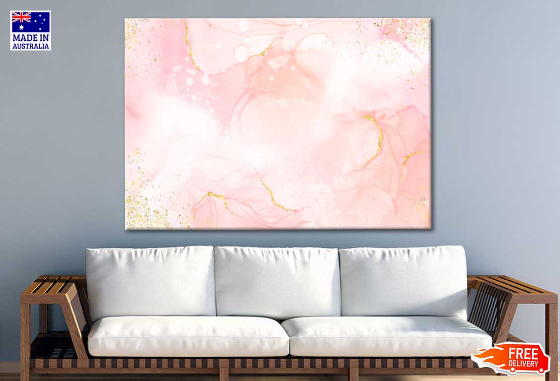 Pink And Gold Marble Abstract Print 100% Australian Made