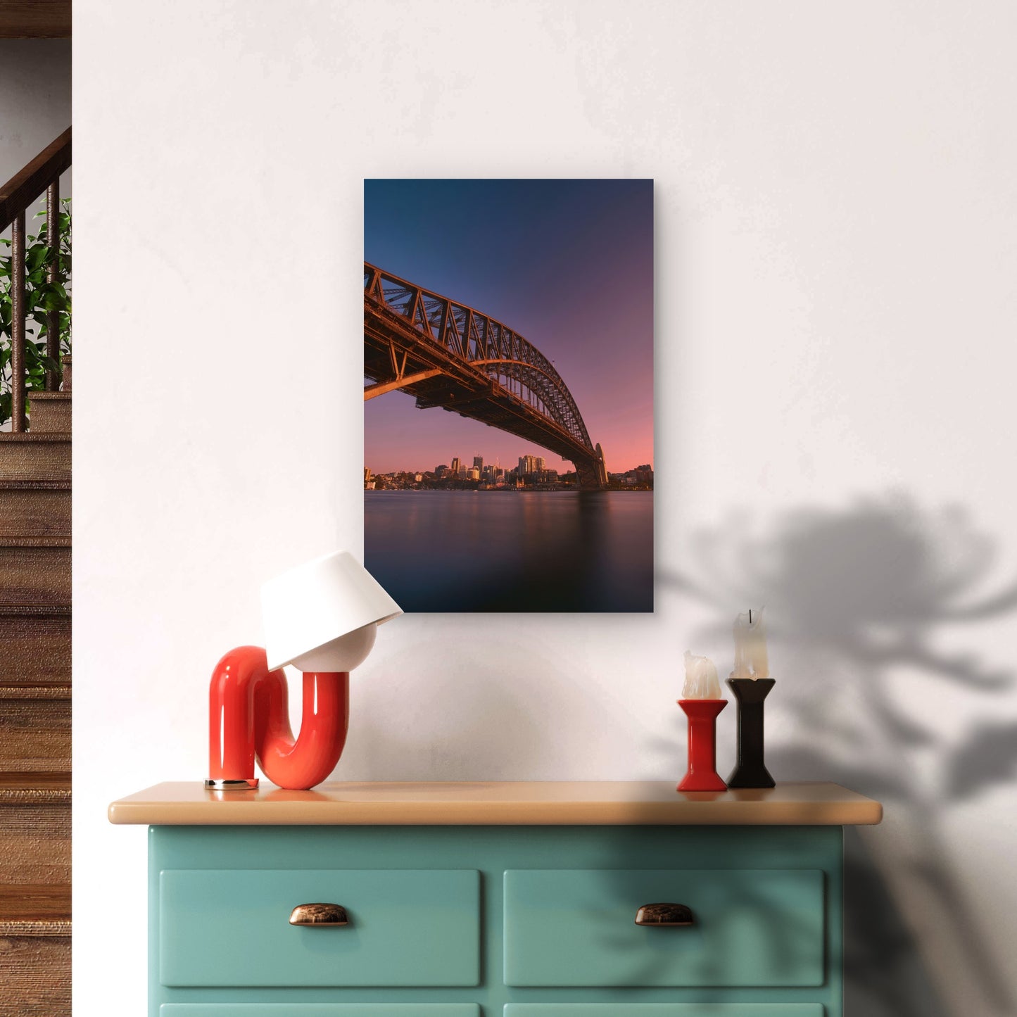 Sydney Harbour Bridge Australia Sunset Art 40x60cm Metal Print Ready to Hang