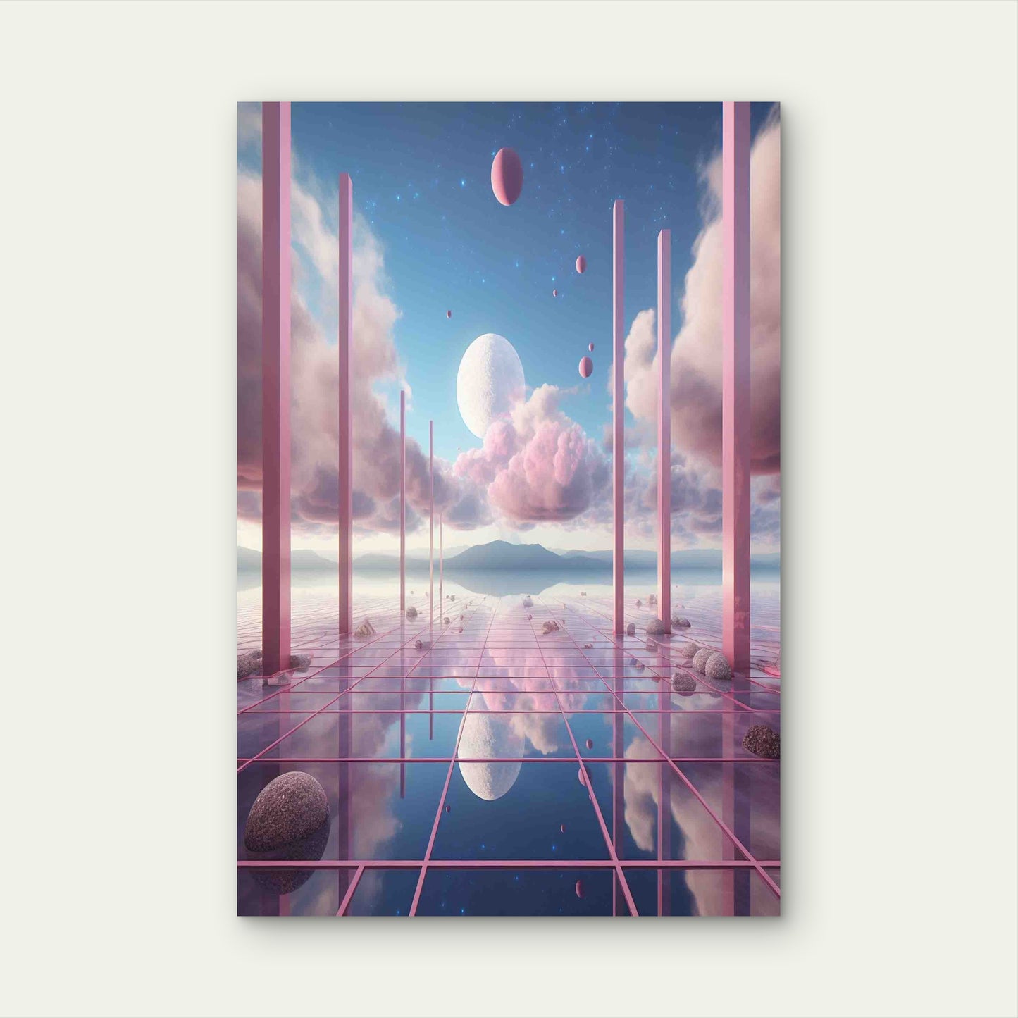 Beautiful Geometric Shapes 60x90cm Metal Print Ready to Hang - Bella Home Decor