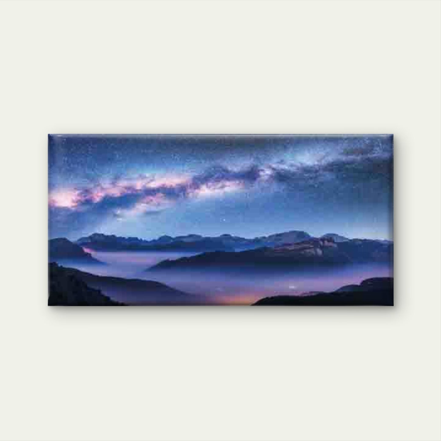 Night Sky & Mountain Landscape Wall Art Canvas Office Home Room Framed 120x60cm - Bella Home Decor