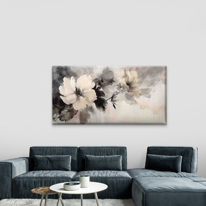 Abstract Watercolor Flowers Wall Art Canvas Office Home Room Framed 120x60cm - Bella Home Decor
