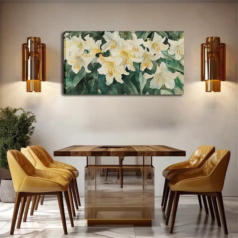 Multiple Blooming Light Yellow Wall Art Canvas Office Home Room Framed 120x60cm - Bella Home Decor