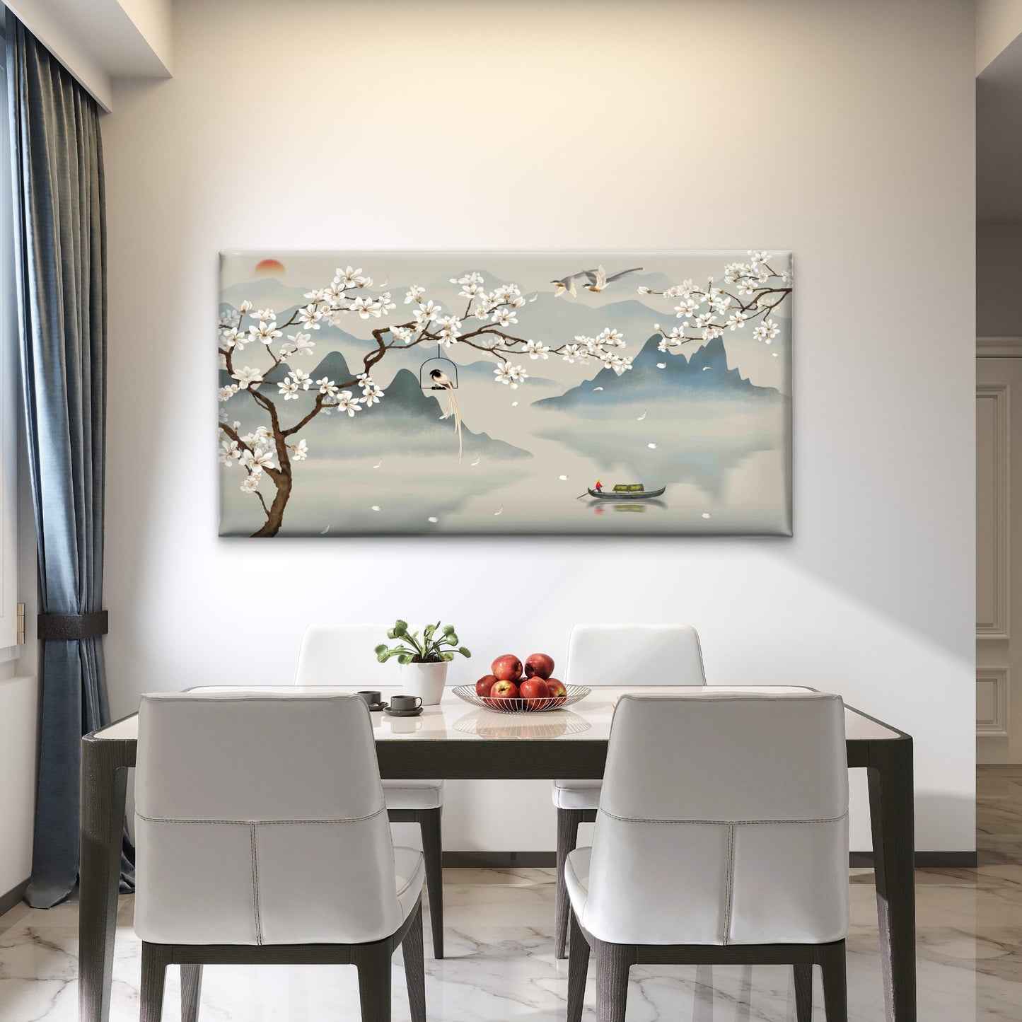 Zen Mountain Lake Landscape Wall Art Canvas Office Home Room Framed 120x60cm