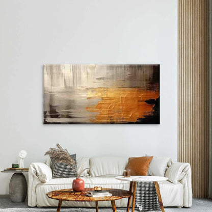 Design with Orange And Gray Hue Wall Art Canvas Office Home Room Framed 120x60cm